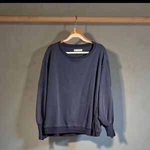 Free People CAMDEN Navy Blue Oversized Sweatshirt